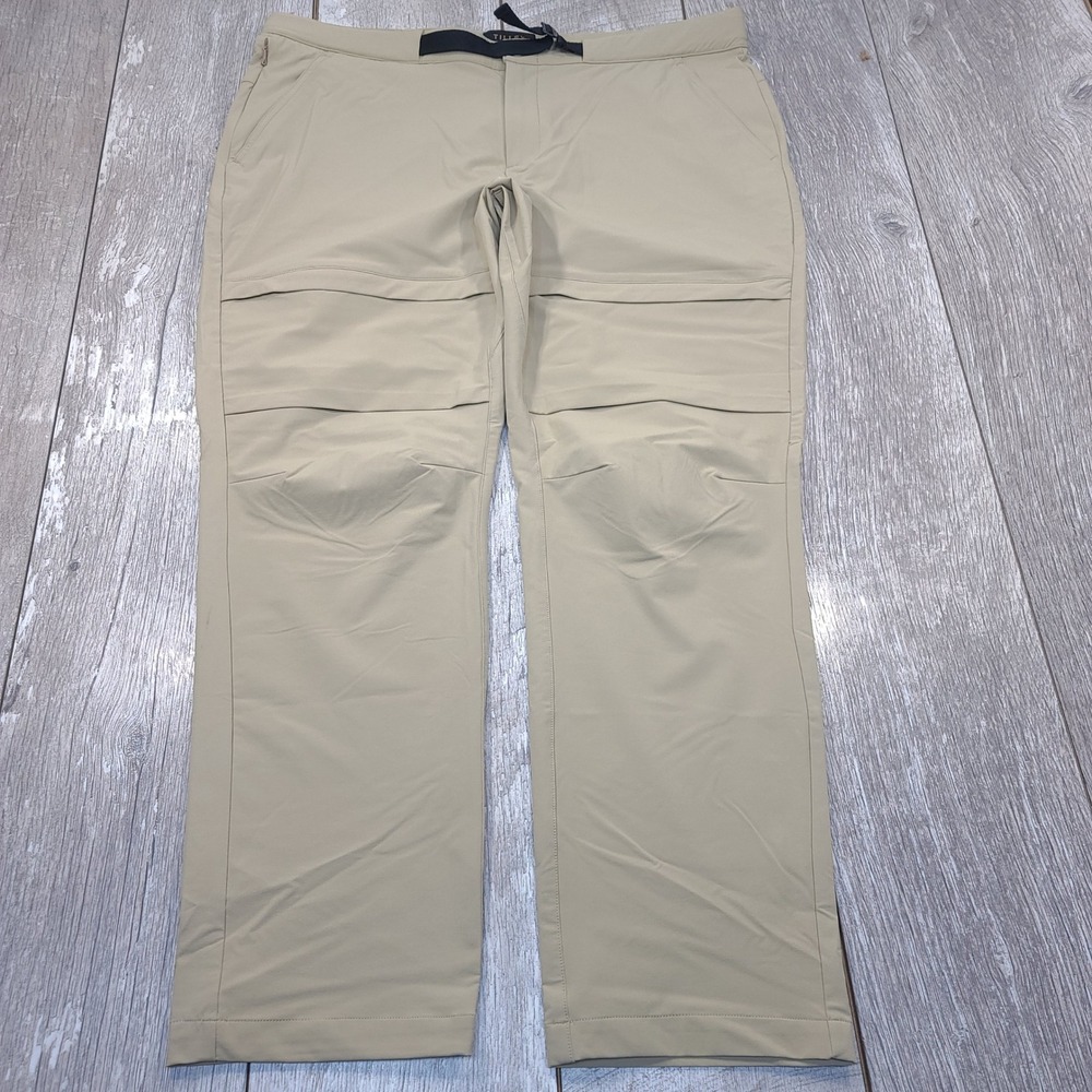 Tilley Tech Pants Mens Size 38x31 Tan Hiking Outdoor Hiking Travel Belted